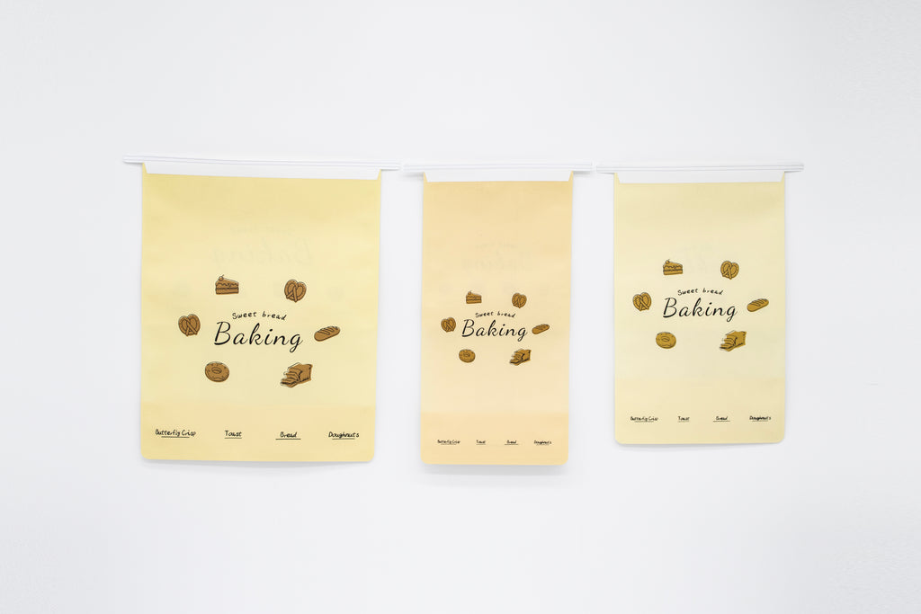 "Sweet Baking" Series Tin-Tie Paper Bags – Warm Yellow Bags with Display Window