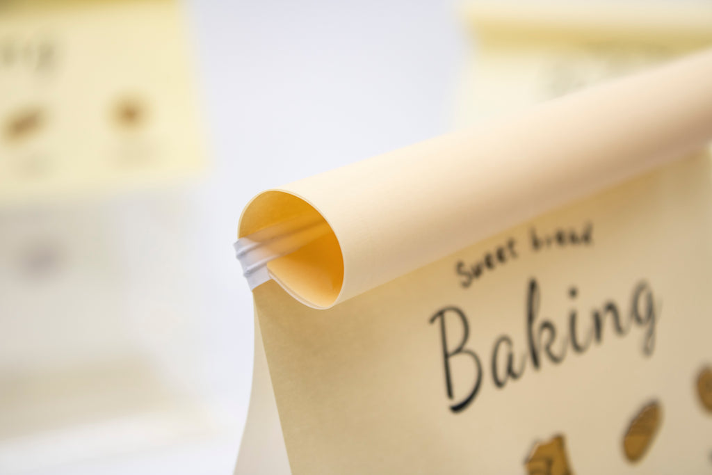 "Sweet Baking" Series Tin-Tie Paper Bags – Warm Yellow Bags with Display Window