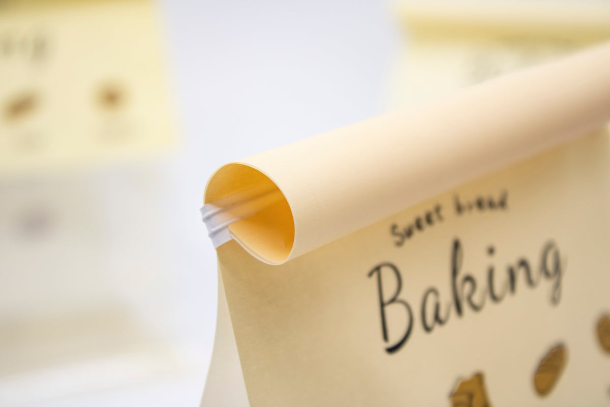 "Sweet Baking" Series Tin-Tie Paper Bags – Warm Yellow Bags with Display Window