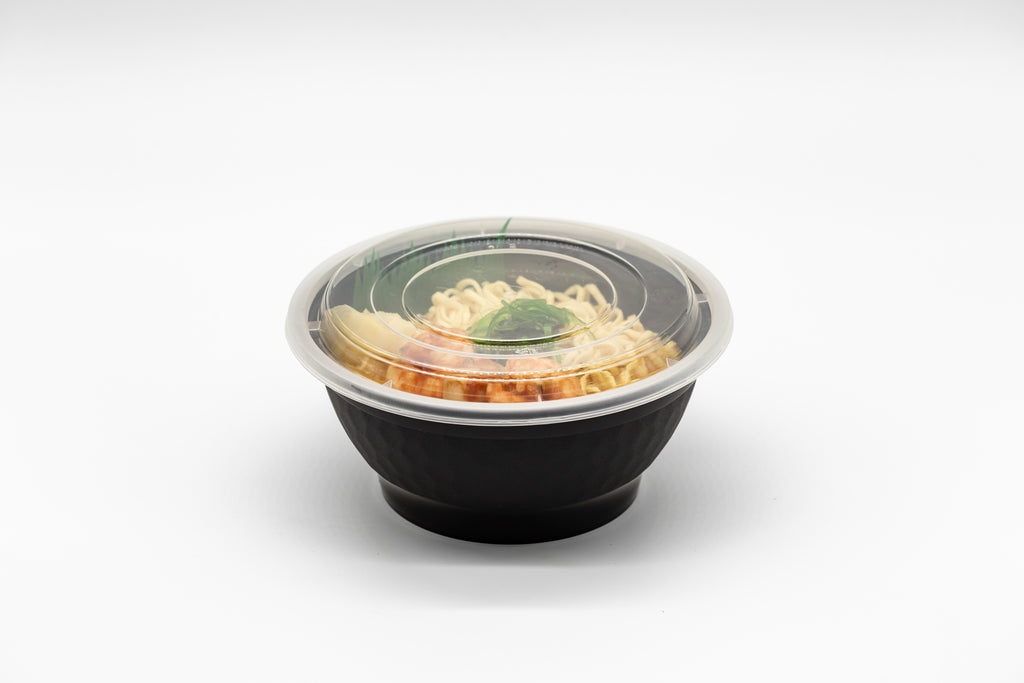 42oz White or Black Togo PP Soup Cups Deli ramen Bowls with lid 150 sets/cs