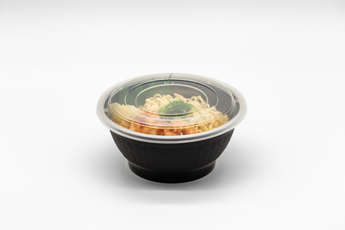 42oz White or Black Togo PP Soup Cups Deli ramen Bowls with lid 150 sets/cs