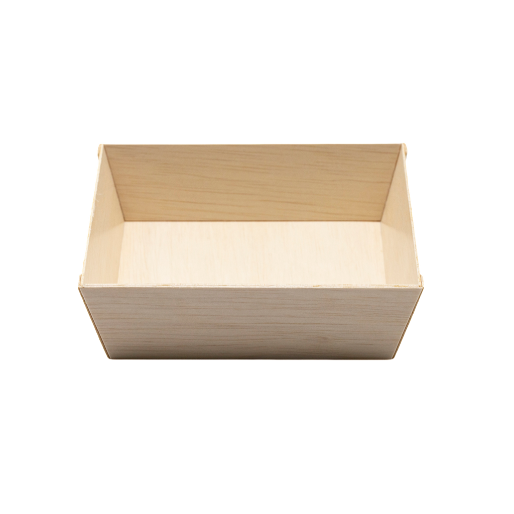 WBS-435 - 5" Square Wooden Container Togo Food Sushi Box Serving Trays 100sets