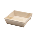 WBS-435 - 5" Square Wooden Container Togo Food Sushi Box Serving Trays 100sets