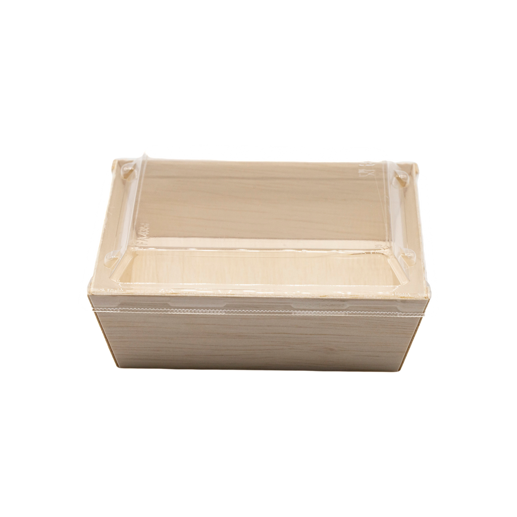 WBS-435 - 5" Square Wooden Container Togo Food Sushi Box Serving Trays 100sets