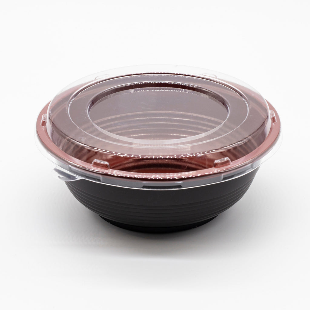 DB-312RB 16oz / 500ml Take Out Donburi bowl With Clear Lid Plastic 300 sets