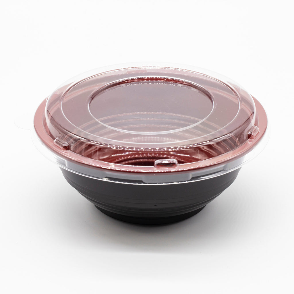 DB-314RB  34oz/1000ml Take Out Donburi bowl With Clear Lid Plastic 300sets