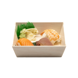 WBS-435 - 5" Square Wooden Container Togo Food Sushi Box Serving Trays 100sets
