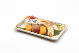 ST-6G Wheat Straw Take Out Rectangle Sushi Container with Clear Lid 100sets