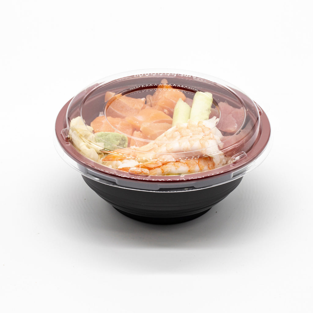 DB-312RB 16oz / 500ml Take Out Donburi bowl With Clear Lid Plastic 300 sets