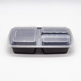 32oz  3 compartments Rectangular Plastic Microwaveable Food Container 150 sets/cs