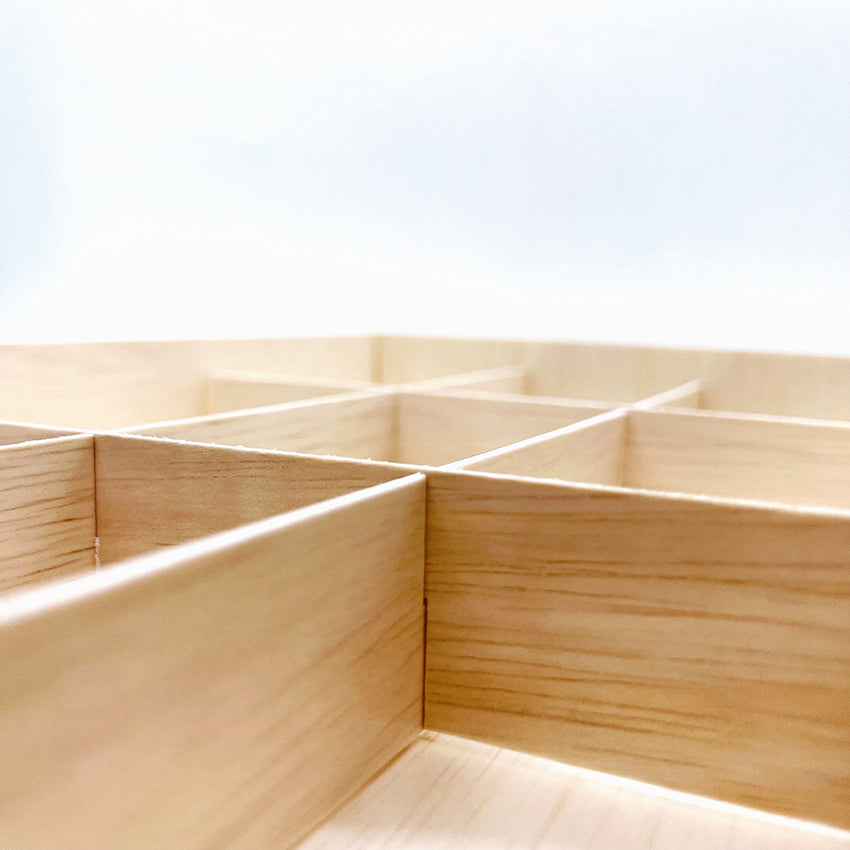 WBRT-01 - 10.5"x 6"  9 Compartments Wooden Box with Plastic Lids