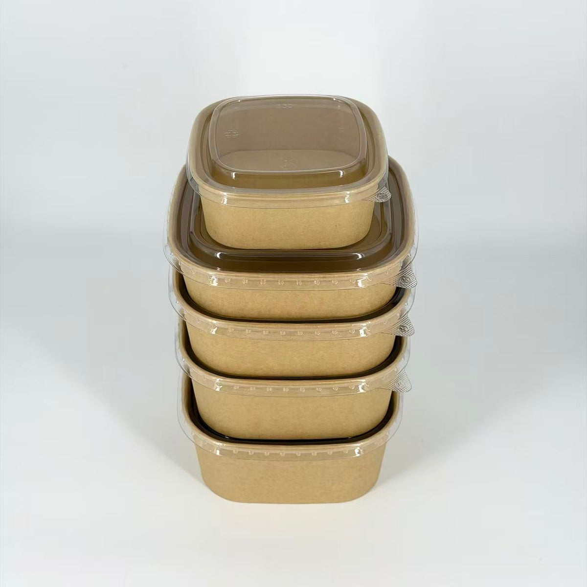 100pcs Square Kraft Paper Salad Bowl(16-48oz)Meal Prep Bowl.Lid Sold Separately