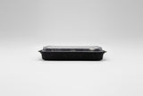 STI-830 Black Rectangle Sushi PP Tray with Lid 200sets