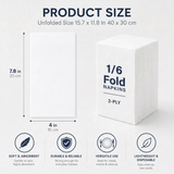 15.7 x 11.8 Inches 1/6 fold Disposable Dinner Paper Napkin 600 counts