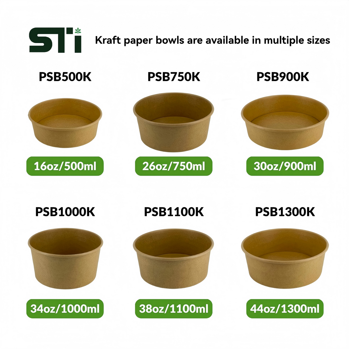 100pcs Round Kraft Paper Salad Bowl(16-44oz) Meal Prep Bowl.Lid Sold Separately