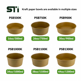100pcs Round Kraft Paper Salad Bowl(16-44oz) Meal Prep Bowl.Lid Sold Separately