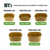 100pcs Square Kraft Paper Salad Bowl(16-48oz)Meal Prep Bowl.Lid Sold Separately