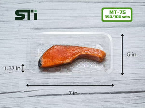 MT-75 Clear 7x5x1 1/4"  PET Moisture-Lock Meat Tray 350 counts