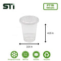 100 sets Cold Cup Clear PET Cup 16oz/20oz/24oz w/ Lids