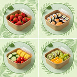 100pcs Square Kraft Paper Salad Bowl(16-48oz)Meal Prep Bowl.Lid Sold Separately