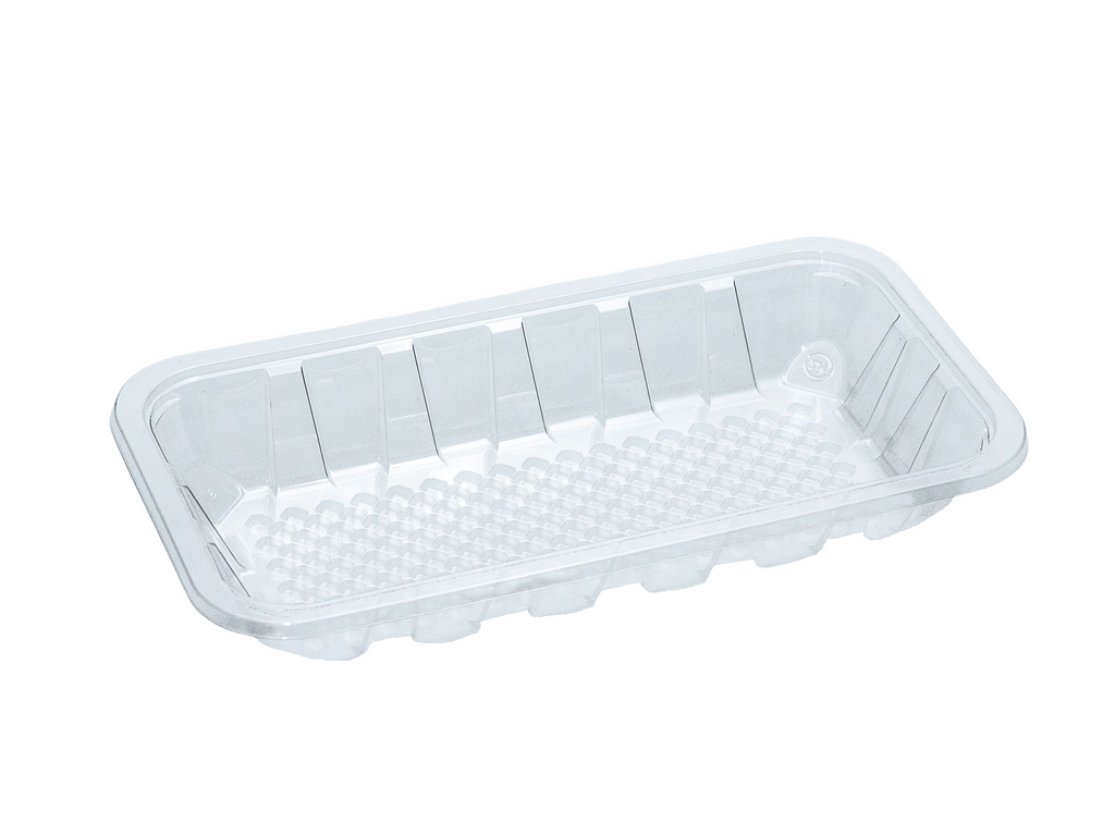 MT-75 Clear 7x5x1 1/4"  PET Moisture-Lock Meat Tray 350 counts