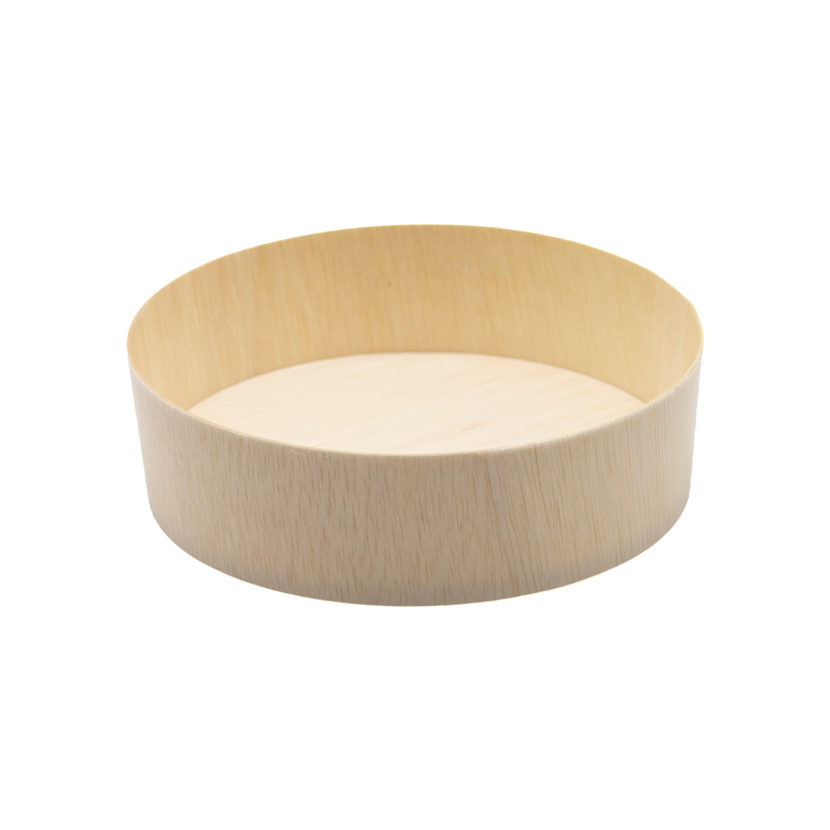 6.9" Round Wooden Sushi Container with Lid, Eco-Friendly Takeout Food Box, Disposable Sushi Tray for Noodle Salad Catering | WBR-03
