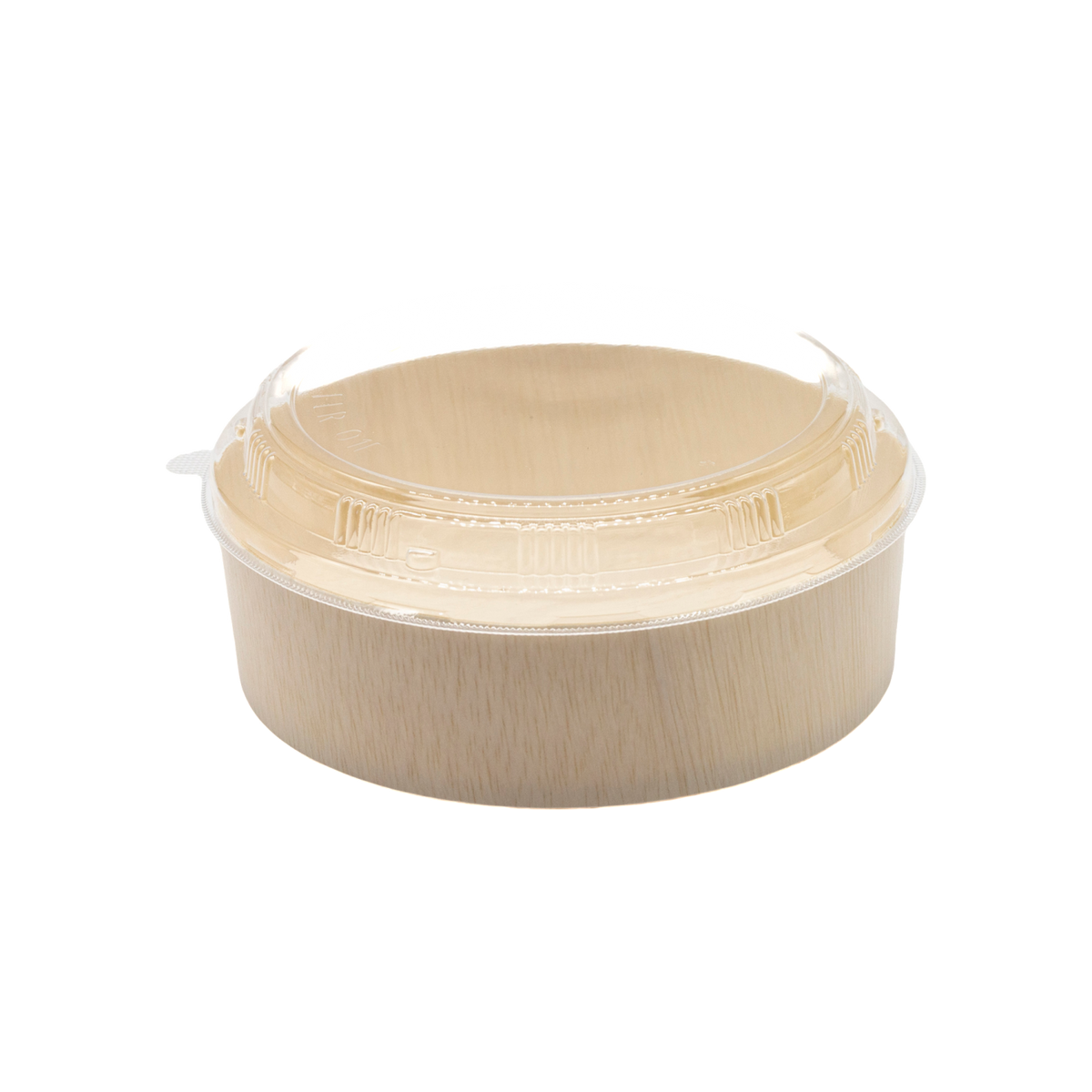 6.9" Round Wooden Sushi Container with Lid, Eco-Friendly Takeout Food Box, Disposable Sushi Tray for Noodle Salad Catering | WBR-03