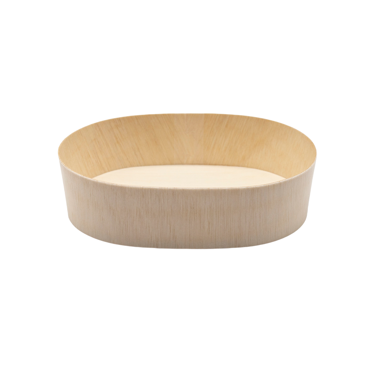 6.8" Round Wooden Sushi Container with Lid, Eco-Friendly Takeout Food Box, Disposable Sushi Tray for Noodle Salad Catering | WBR-06
