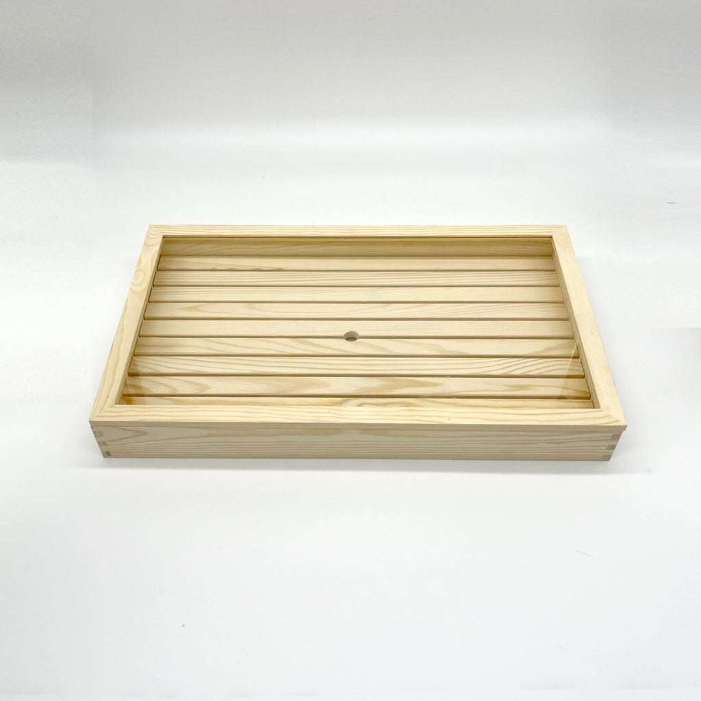 Wooden Sushi Neta Box with Clear Lid 14.75" x 11.5" x 2.25"