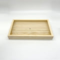 Wooden Sushi Neta Box with Clear Lid 14.75" x 11.5" x 2.25"