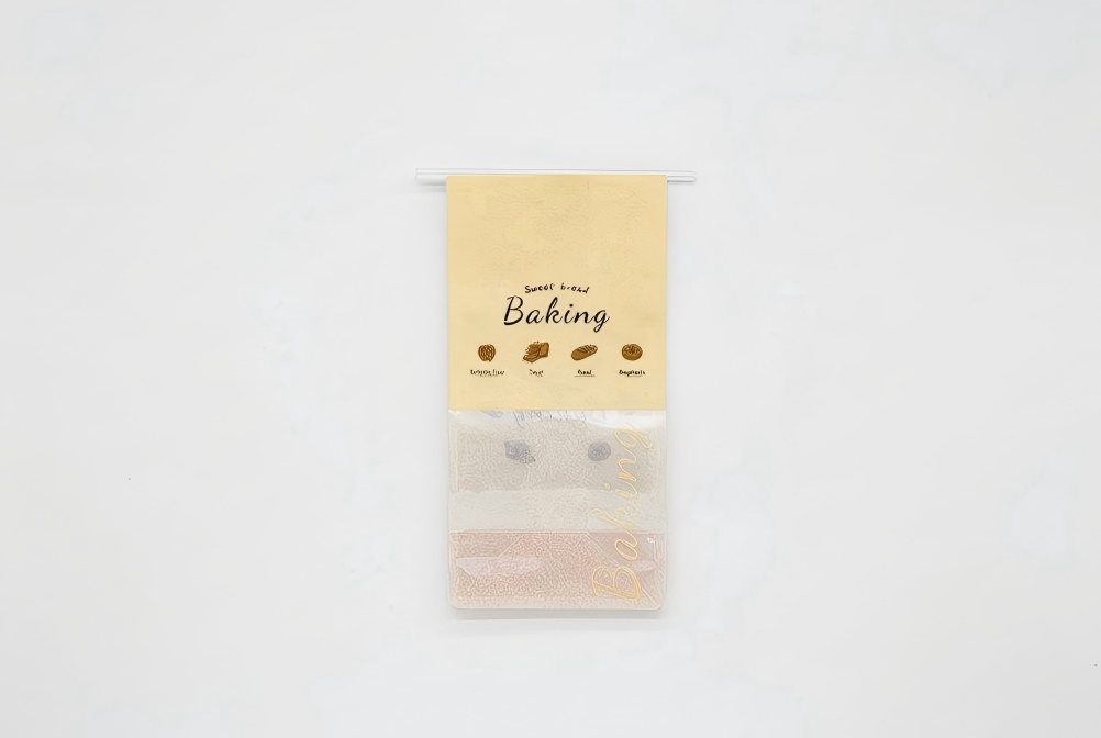"Sweet Baking" Series Tin-Tie Paper Bags – Warm Yellow Bags with Display Window