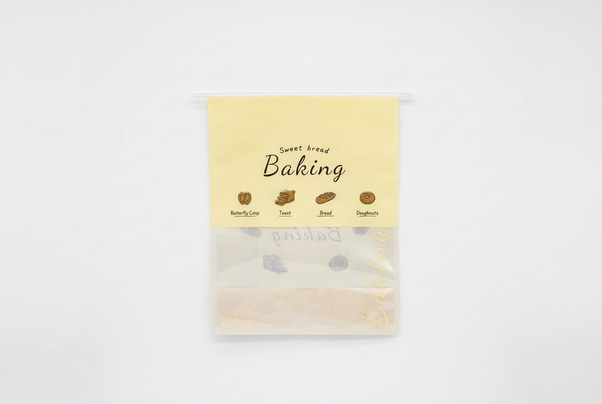"Sweet Baking" Series Tin-Tie Paper Bags – Warm Yellow Bags with Display Window
