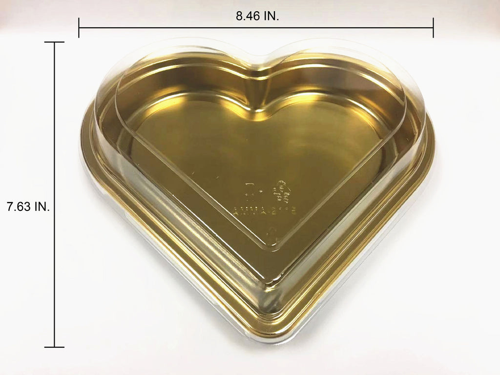 Heart-Shaped Food Container Gold Color with Lids for Valentine's Day
