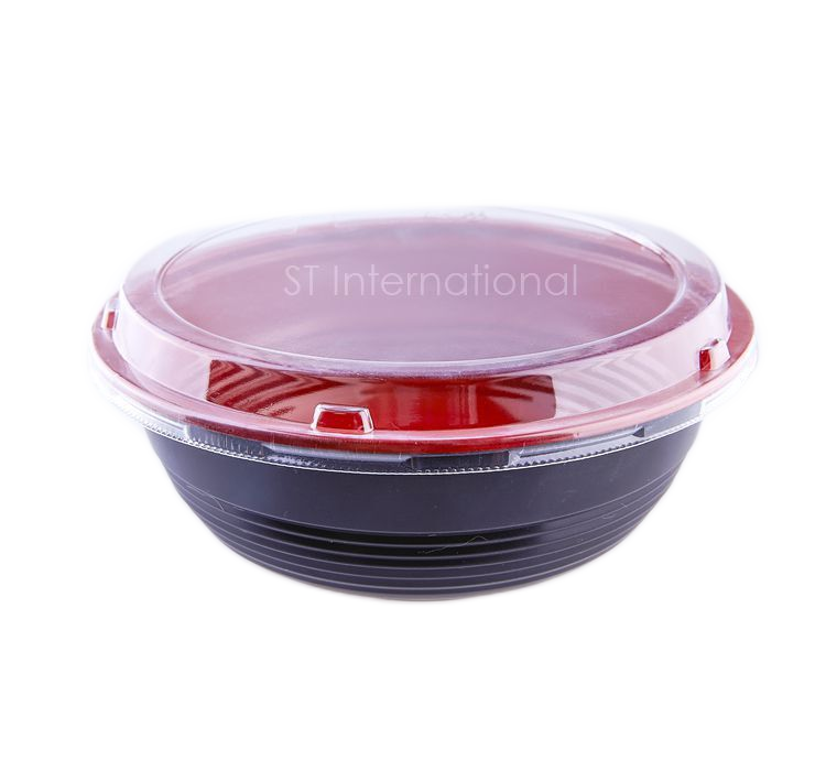 DB-312RB 16oz / 500ml Take Out Donburi bowl With Clear Lid Plastic 300 sets