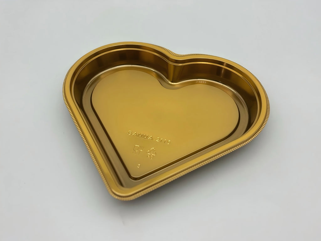 Heart-Shaped Food Container Gold Color with Lids for Valentine's Day