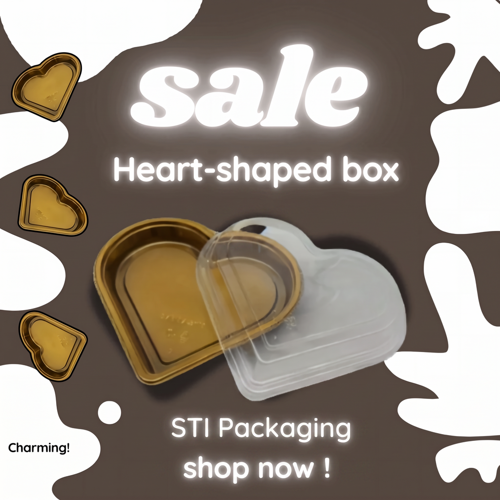 Heart-Shaped Food Container Gold Color with Lids for Valentine's Day