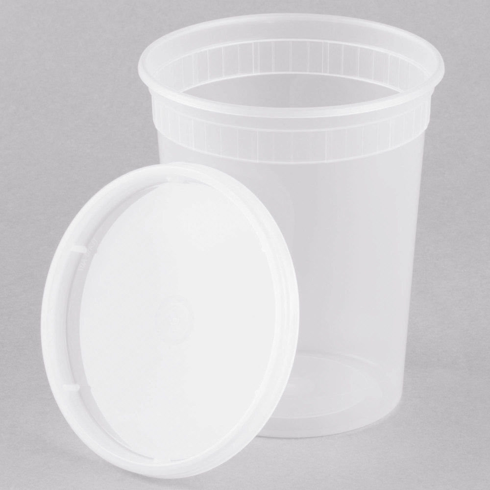 32oz Deli Food Storage Containers with Lid Togo Soup Cup Microwave Safe 240/pack