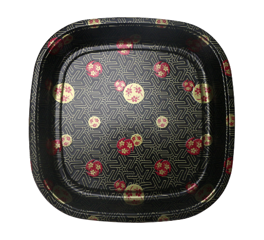 20/pack Heavy Duty Sakura Square Sushi Party Trays  with Lid 10"