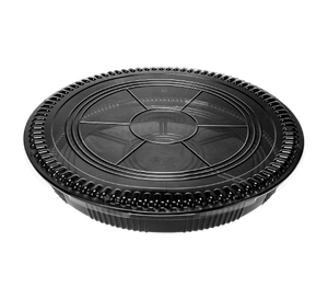Heavy Duty Disposable Serving Round Trays Party Platter with Clear Lids 11.5"