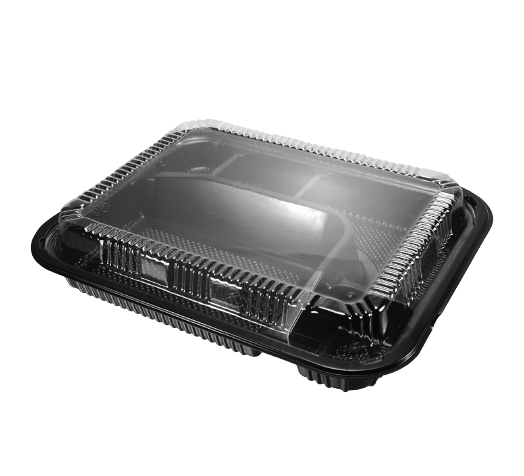 STI-305 5 Compartments PS Bento/Lunch Box Meal Prep Containers with Lids 100sets