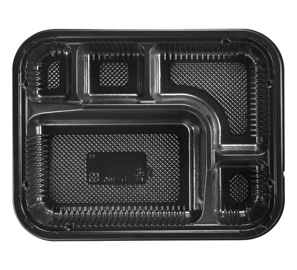 STI-305 5 Compartments PS Bento/Lunch Box Meal Prep Containers with Lids 100sets