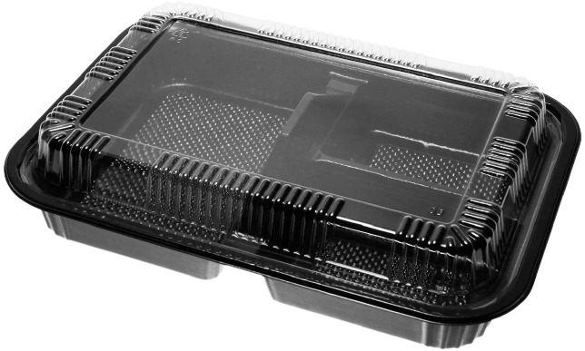 STI-303  3 Compartments PS Bento/Lunch Box Meal Prep Containers with Lids 270sets