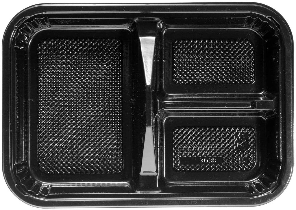 STI-303  3 Compartments PS Bento/Lunch Box Meal Prep Containers with Lids 270sets
