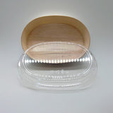WBR-06 - 6.8" Round Wooden Sushi Container Togo Food Box with Lid