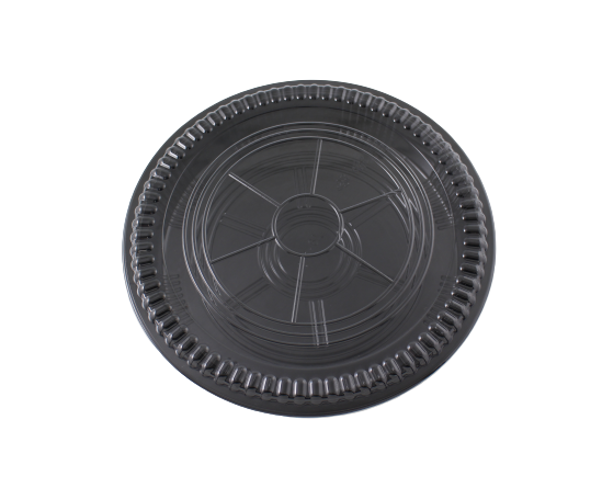 Heavy Duty Disposable Serving Round Trays Party Platter with Clear Lids 11.5"