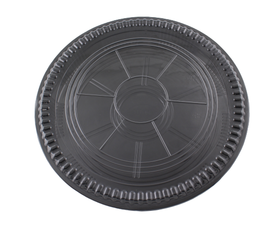 20/pack Heavy Duty Disposable Round Serving Trays Party Platter with Clear Lids 14"