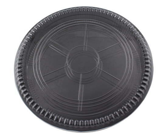 20/pack Heavy Duty Disposable Round Serving Trays Party Platter with Clear Lids 15"