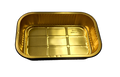 RT220/1000 Aluminum Foil Bakery Tray with Lid Black/Gold 125sets