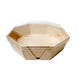 WBO-12  6" octagonal Wooden Sushi Container Togo Food Box with Lid