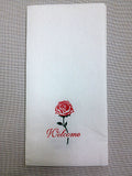 8.5 in x 4.25 Rose Linen-Like Dinner Napkins 300 counts